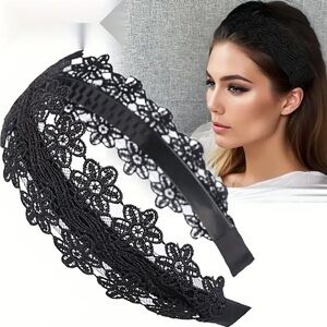 Black Elegant Lace Headband